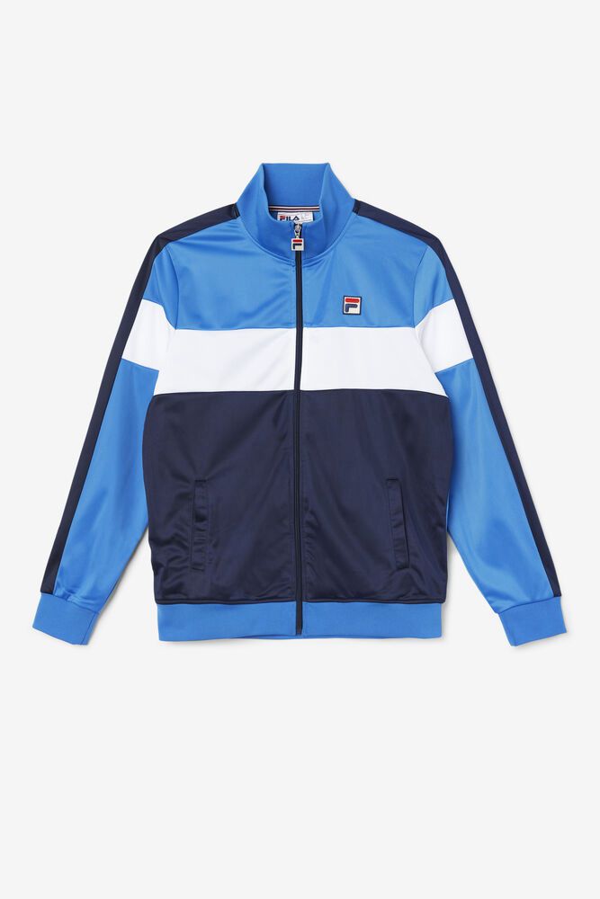 Fila Jacket Assembly Track Mens Blue - India OIN-387150